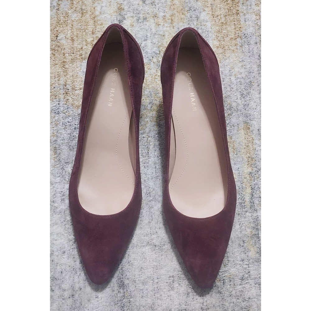 $190 Cole Haan Women's Carlotta Black Garnet Suede Pump Size 10 B W34105